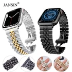 Ремешок из нержавеющей стали для Apple Watch 7, браслет с застежкой-бабочкой для Apple watch 7, 38 мм 44 мм 41 мм 45 мм