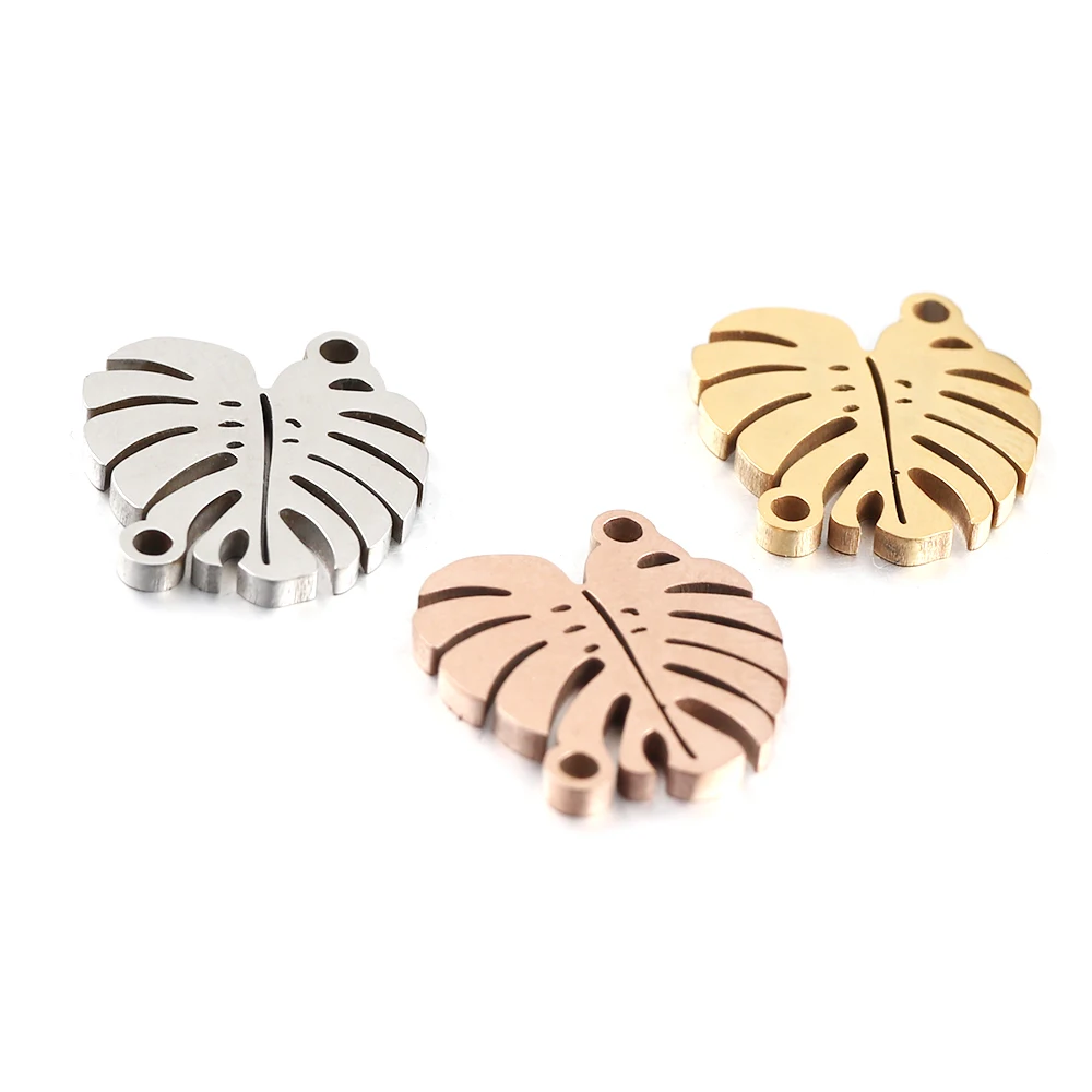 Браслеты с листьями из нержавеющей стали 5 шт.|Шармы| |