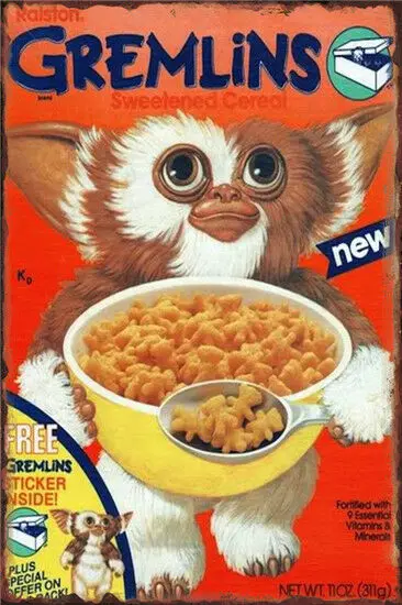 

Metal Tin Sign gremlins cereal Pub Home Vintage Retro Poster Cafe ART Metal Painting Metal Poster 20x30cm Poster 2021 Hot Sale