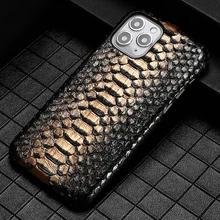 Genuine Python Leather Phone Case For iPhone 13 Pro Max 12 Mini 11 Pro Max X XS Max XR 5 6 6s 7 8 Plus SE 2020 Snakeskin Cover