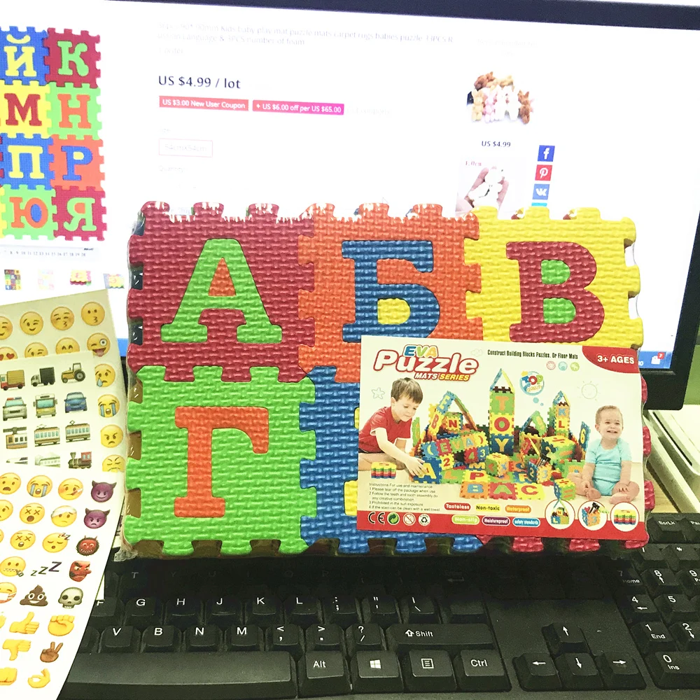 36 шт. детские коврики из пены 90 х90 мм|baby play mat puzzle|baby matmat puzzle |