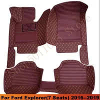 Car Floor Mats For Ford Explorer (7 Seats) 2016 2017 2018 2019 Auto Carpets Rugs Dash Covers Interior Styling Accessories Mats