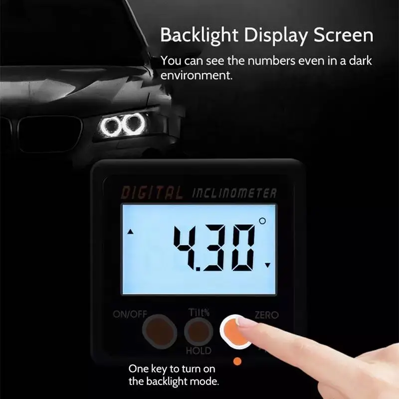 

0-360 Digital Inclinometer LCD Digital Angle Gauge Protractor Gage Meter Magnets Base