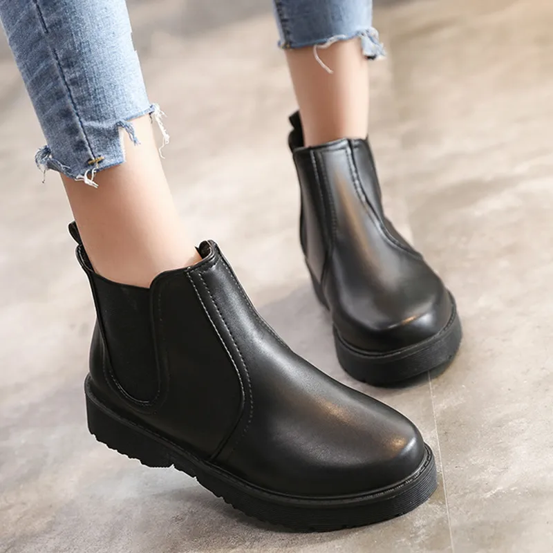 2019 г. новые ботинки в западном стиле женская обувь осенние Челси черные