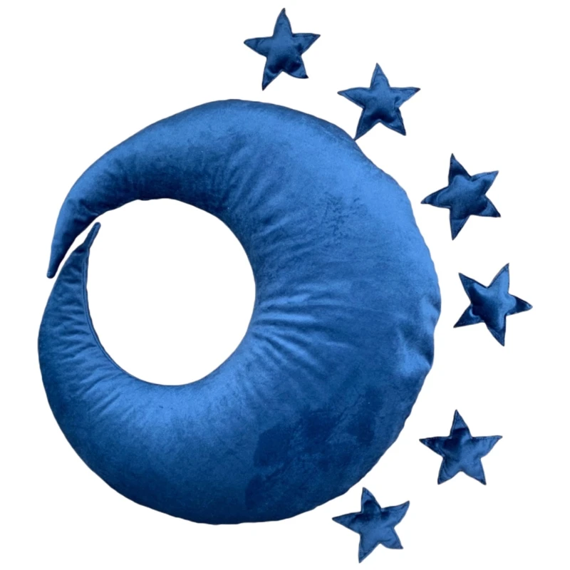 

40JC Baby Posing Moon Pillow Stars Set Newborn Photography Props Infants Photo Shooting Accessory