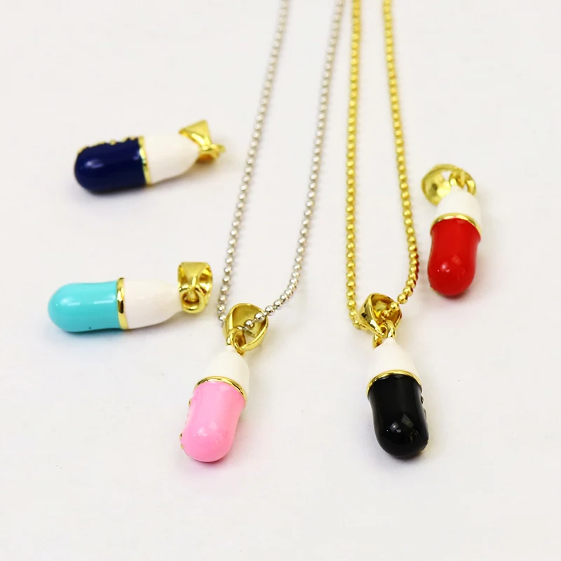 

10 шт крошечных кулон-капсула ожерелье Крошечный Кулон ожерелье аксессуары больших размеров для женщин ожерелье для женщин новый дизайн 7420