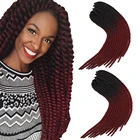 Mambo плетеные крючком косы 22 дюйма Омбре цвет синтетические плетеные волосы для наращивания косички красные светлые волосы