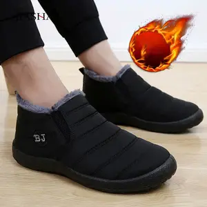 Зимние ботинки, мужская обувь, новинка 2021, модная Повседневная зимняя обувь, мужские теплые плюшевые зимние ботинки, мужские водонепроницаемые ботильоны на молнии