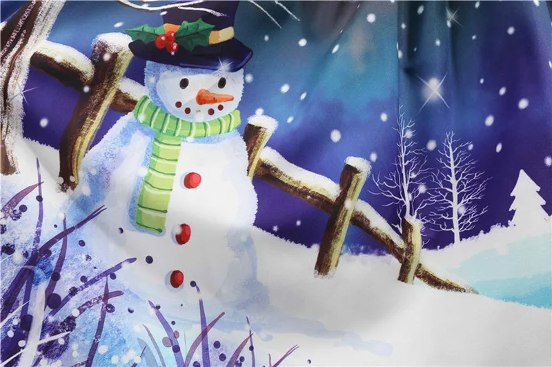 Женское платье большого размера с рождественским принтом винтажное вечернее