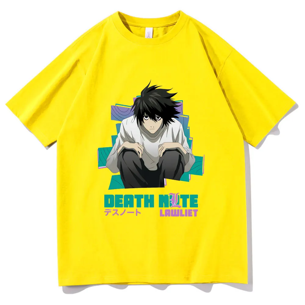 

Personality Japan Anime T-shirt Death Note Tshirt Men 2021 Short Sleeve Tee Hip Hop Style Streetwear Unisex Korean Trend T Shirt