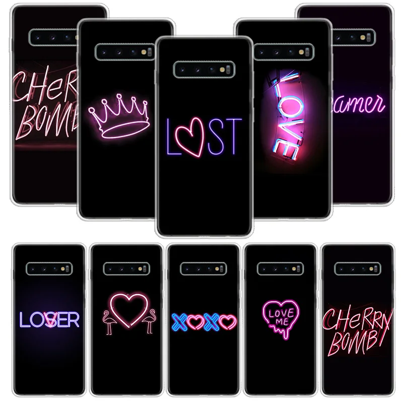 Флуоресцентный маленький чехол для телефона Samsung Galaxy S10 S20 S21 S9 S8 S7 Note 10 20 9 8 FE J4 J6 Ultra