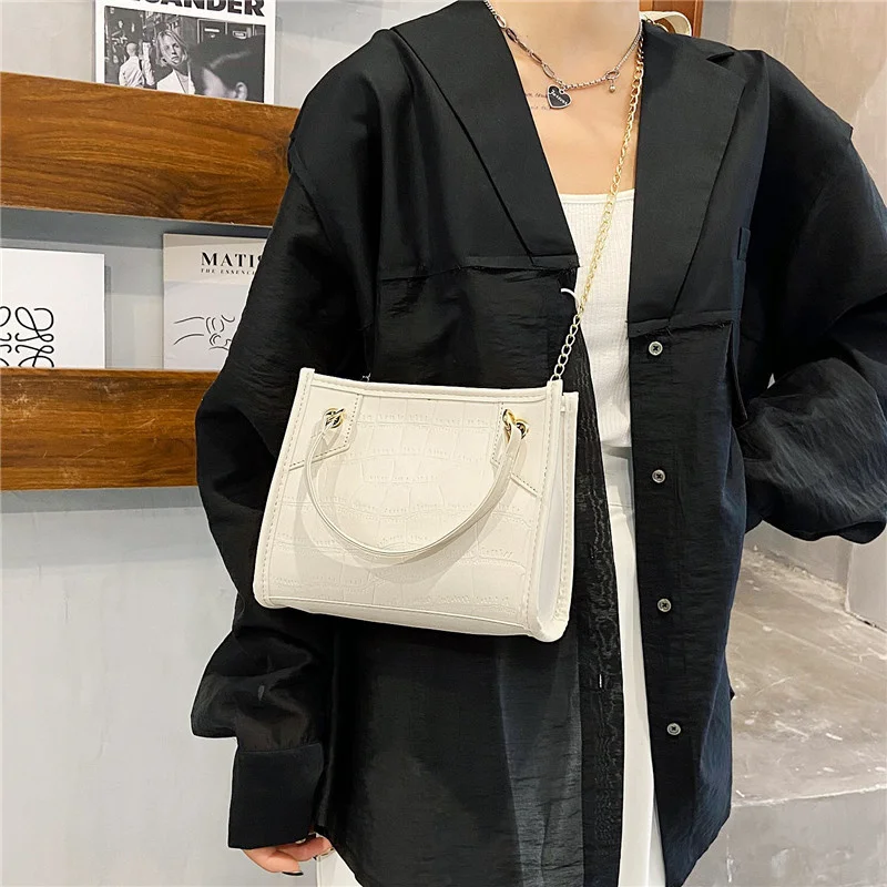 

Popular Crocodile Tote Bag Summer New Bag Women's Chain Single Shoulder Messenger Women's Bag Fashion Simple Bag
