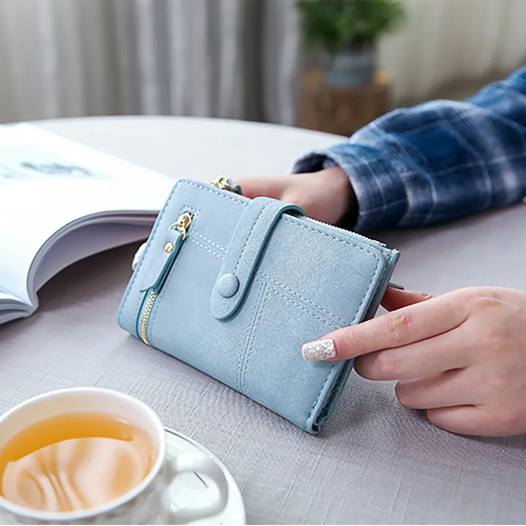 Aelicy Girls Wallet leather simple Fold Women Short Female Coin Purse Card Holder Handbag carteira feminina drop ship NEW | Багаж и сумки