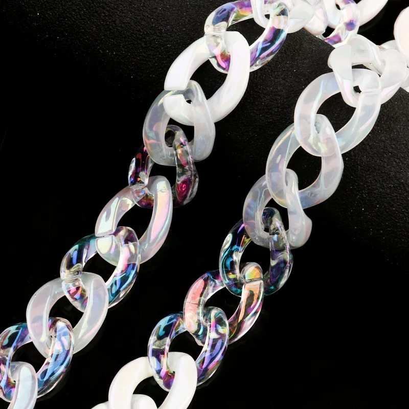 

50 Pcs 23/30mm Acrylic Link Bead Chain Link Accessories Bead for Jewelry Making Necklace Bracelet DIY Bag Decoration Wholesale