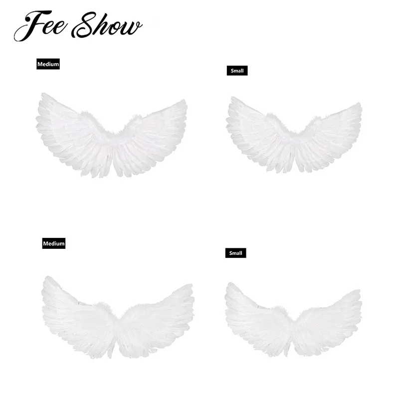 Модные белые перья Крылья ангела для танцев Вечерние костюмы костюмированной