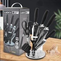 8pcs forged kitchen knives set professional chef knife gift case high carbon stainless steel knife set slicing scissors peeler