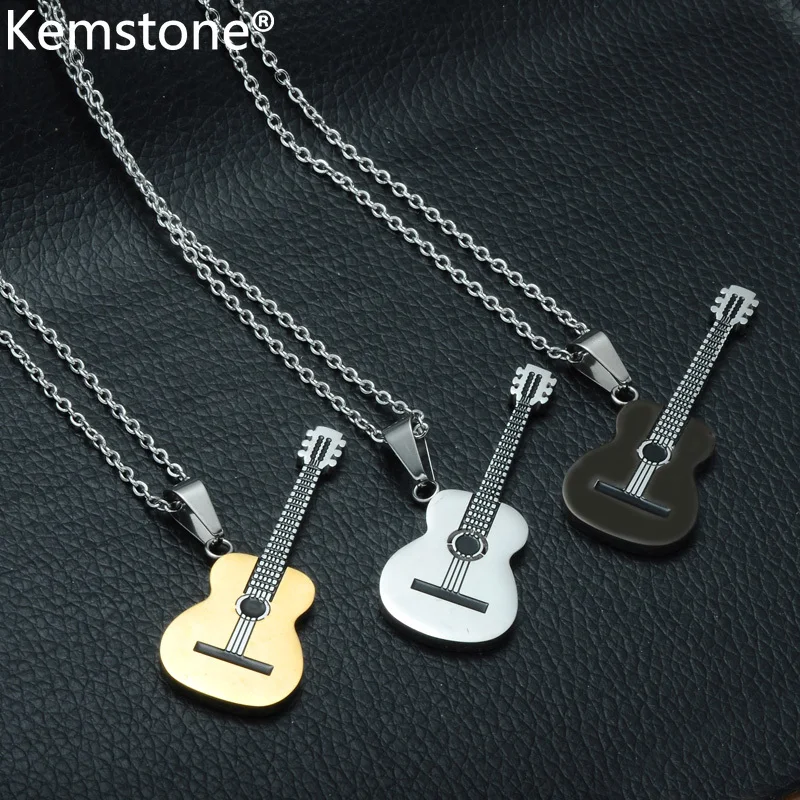 Классическая гитара из нержавеющей стали Kemstone черная Позолоченная серебряная