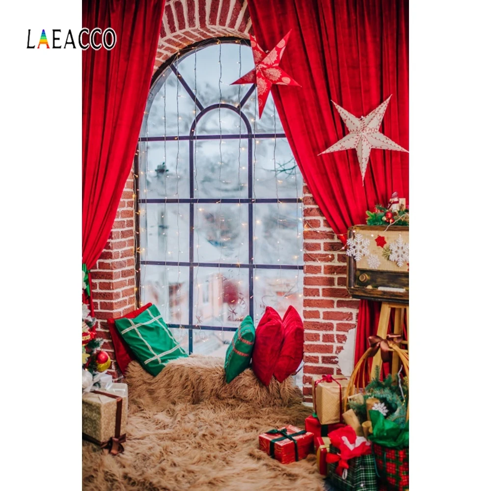 Laeacco Рождественский фон для фотосъемки занавеска ковер подарки для детской фотосъемки фоны на заказ для фотостудии
