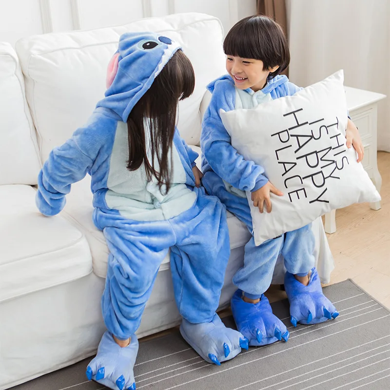 

Kids Boy Girl Stitch Costume Kigurumi Cartoon Animal Halloween Fancy Children Cosplay Dress Pajama