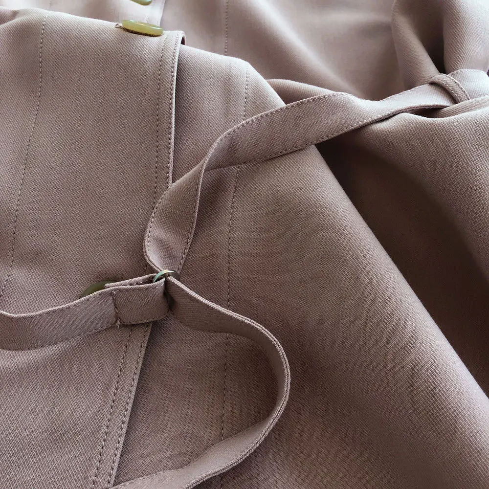 

Fashion Brand New Women Trench Coat Long Single-Breasted Belt Pink Blue Lady Clothes Autumn Spring Outerwear Oversize Quality