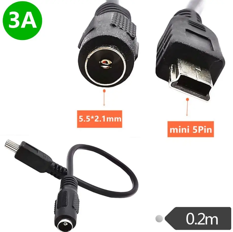5 5x2 1 мм DC штепсельная вилка водонепроницаемая куртка Женский микро/мини USB кабель