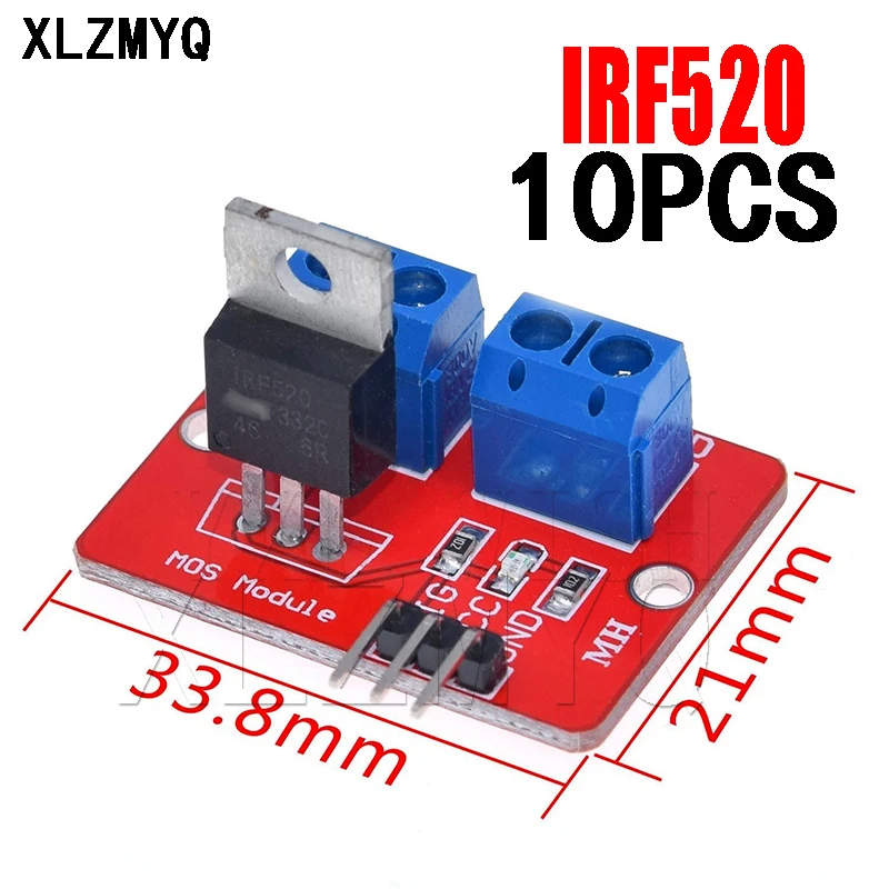 10 шт./IRF520 Φ Реостат 0-24 В верхняя кнопка Mosfet IRF 520 для Arduino MCU ARM Raspberry pi | Электронные