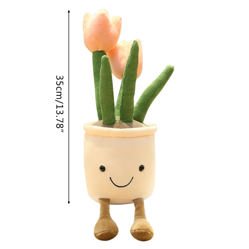 

Girl Doll Realistic Plant Doll Washable Doll Toy Interactive Doll 14 Soft Plush Doll with Tulip Plant House Decoration