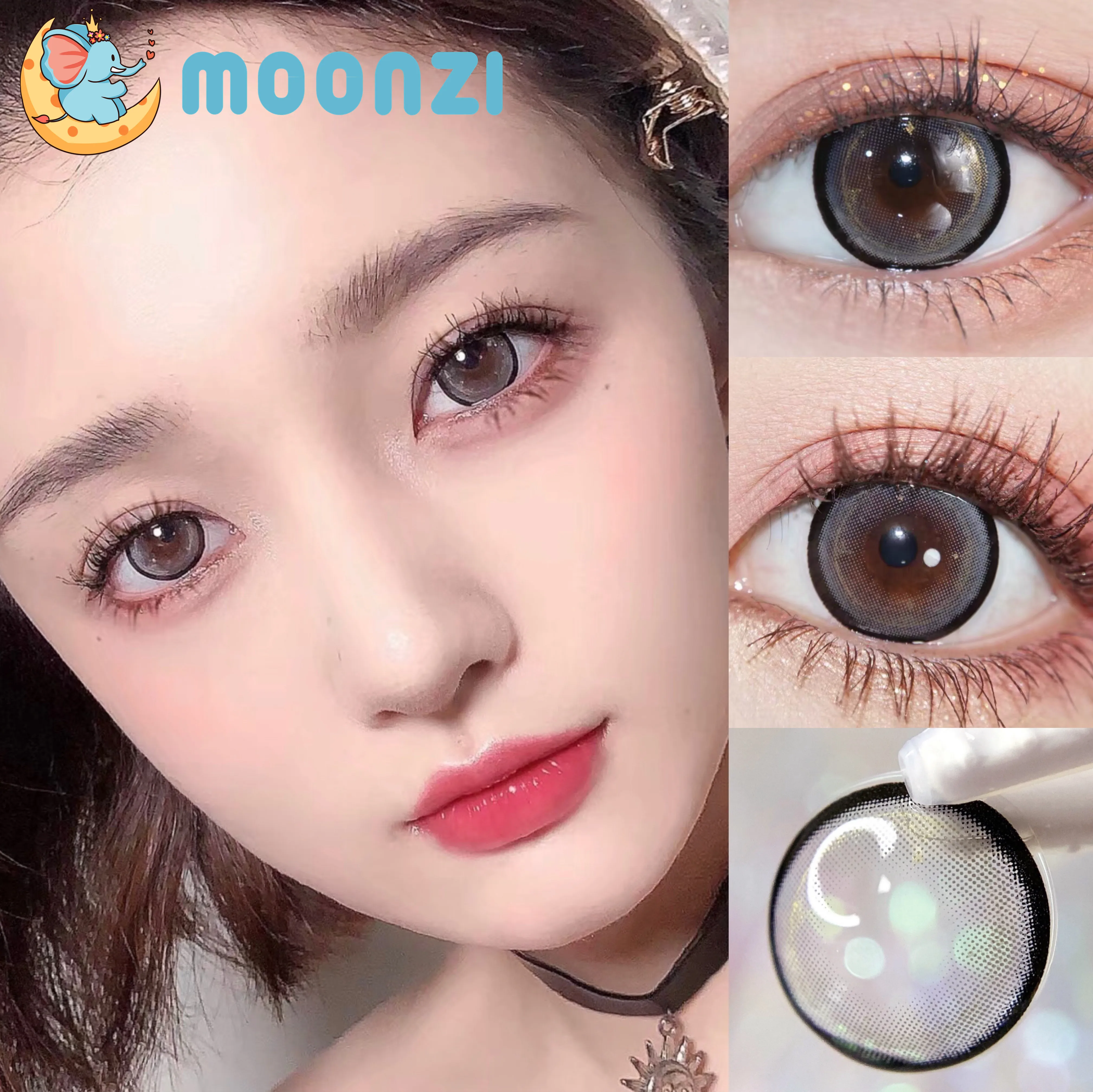MOONZI Yogurt Pops Contact Lenses Annually Gray Soft for Eyes big pupil Lens Myopia Prescription degree 2pcs/Pair | Красота и