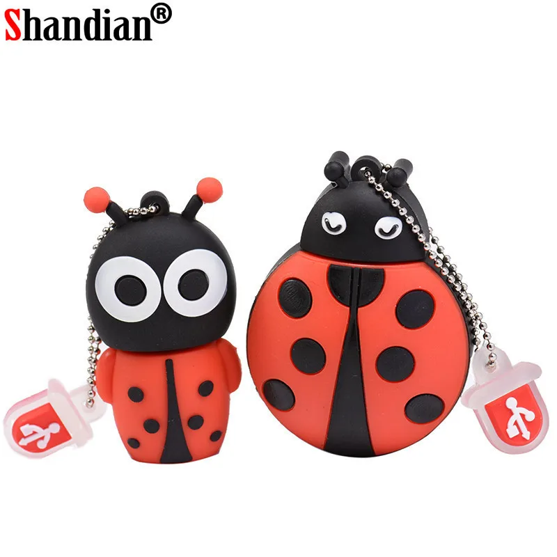 SHANDIAN usb диск милый жук карта памяти ручки диски персонализированные мини pendrive 4 ГБ