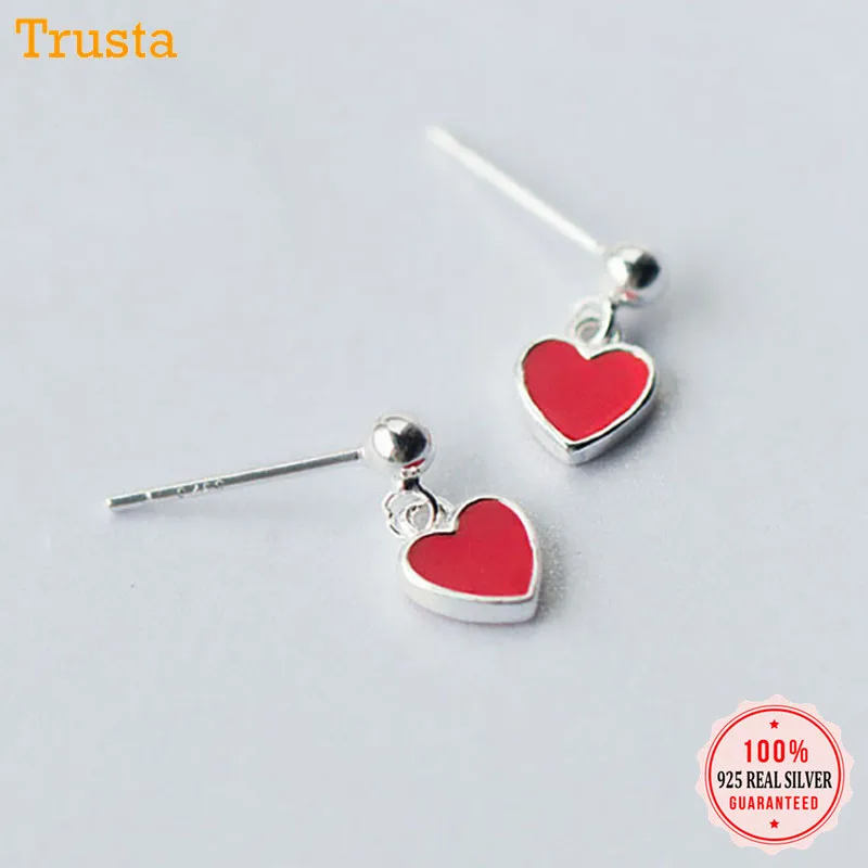 Trusta 1 пара новинка 100% Стерлинговое Серебро 925 пробы Женские Ювелирные изделия