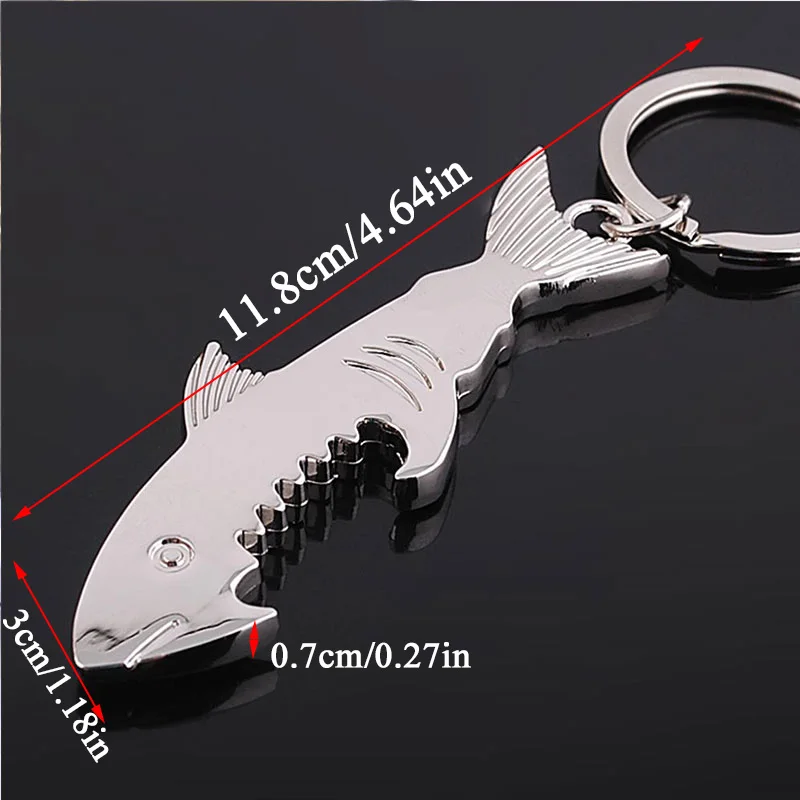 

1pc Shark Bottle Opener Keychain Zinc Alloy Multifunction Fish Corkscrew Key Chain Jewelry Gift Key Cover Factory Promotion