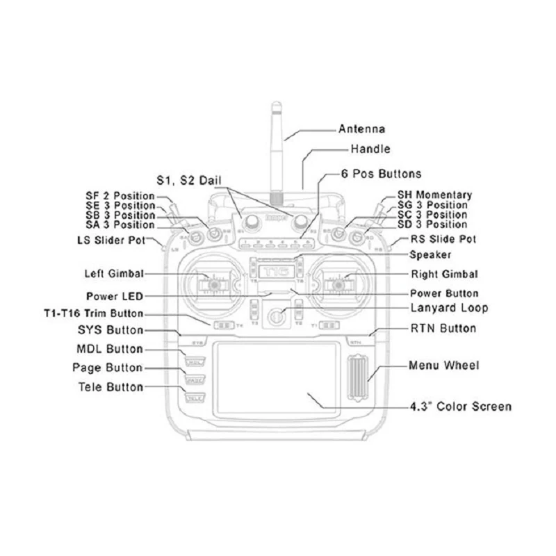 Jumper-Sensor de Radio T16 Pro V2, dispositivo Original de 16 canales, 2,4 GHz, Gimbals, m&oacute;dulo multiprotocolo integrado, transmisor OpenTX-4