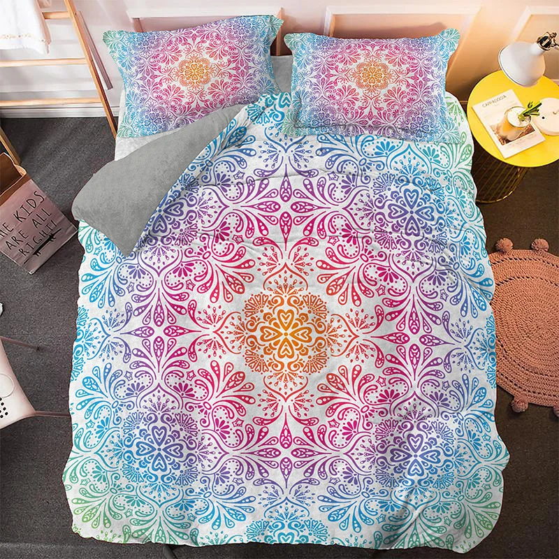 India Mandala Series Bedding Set 3D Printed Duvet Quilt Cover Hippie Bohemia Pillowcase Home Textile Bed Decor With Pillowcases | Дом и сад