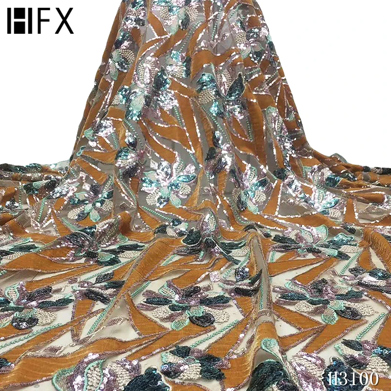 HFX Новая африканская кружевная ткань 2020 Высококачественная нигерийская