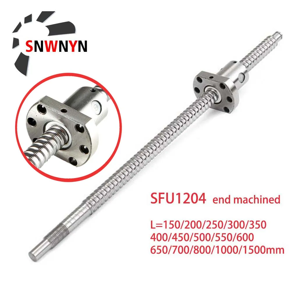 SFU1204 резьбонакатный винт 250 300 350 400 450 500 550 600 650 700 800 1000 1500 мм C7 с фланцем гайка конец