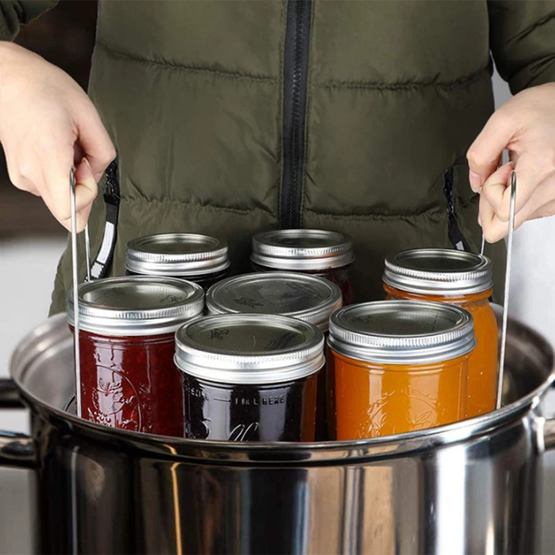 

12inch Stainless Steel Canning Rack, Holds 8 Pint or 7 Quart Jars, No Rust, Extra Stability-2 PACKS
