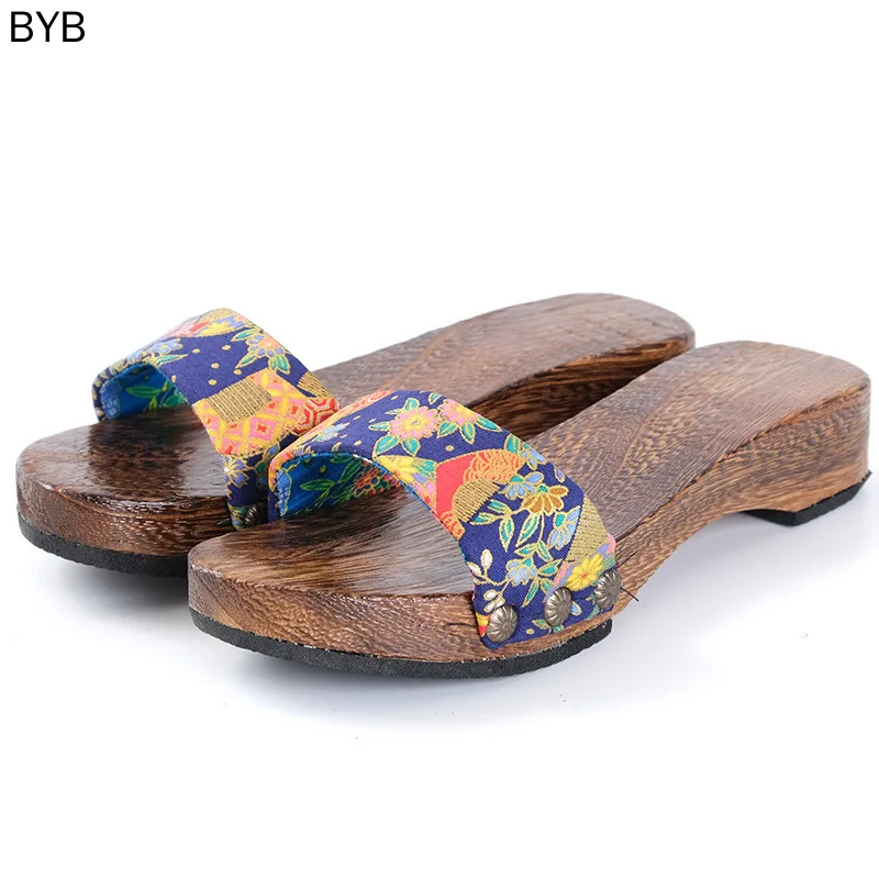 Woman Chinese Style Wooden Shoes Japanese Traditional Geta Clogs Flip Flops Bedroom Slippers Anime Cosplay Sauna Kimono Sandals |