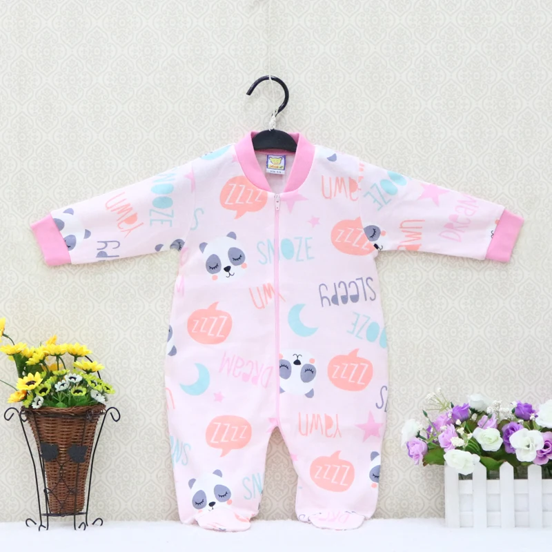 Комбинезоны для новорожденных из 100% хлопка с длинным рукавом маленьких