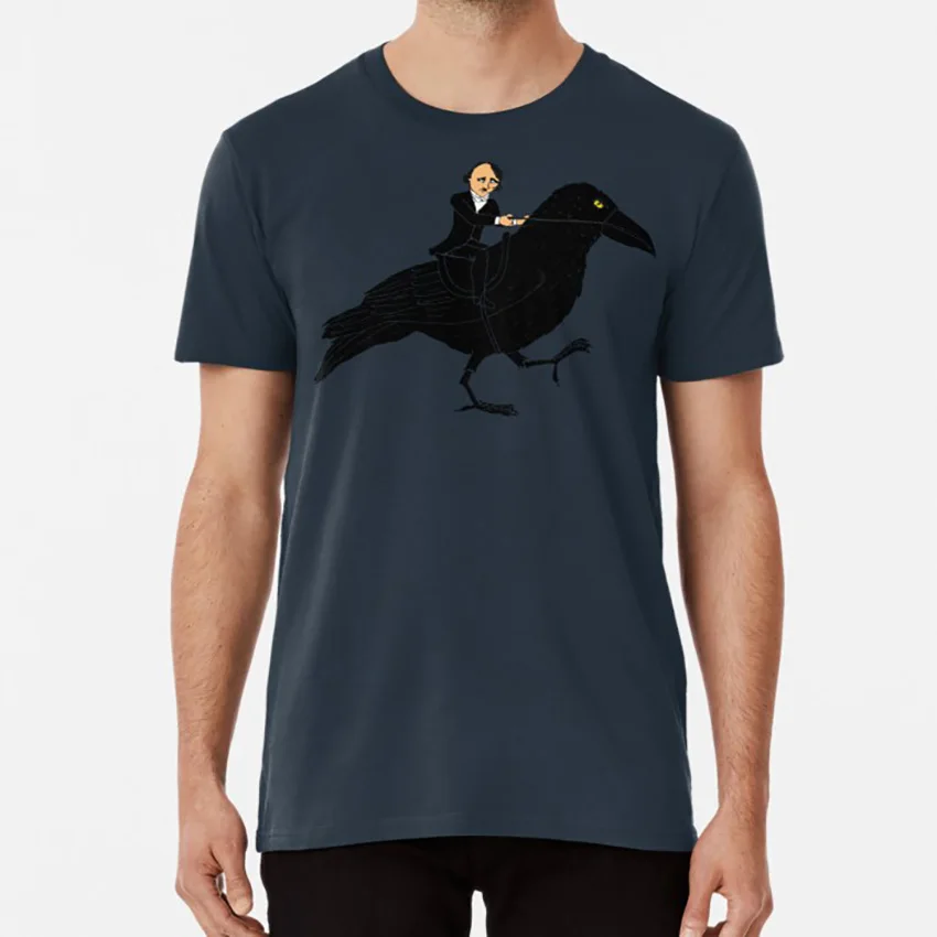 Poe and Raven футболка poe raven spooky author edgar allen nevermore gothic literature melancholy horror writer |