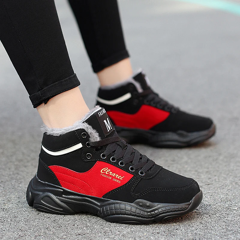 Мужская обувь повседневные теплые зимние кроссовки с плюшевой подкладкой