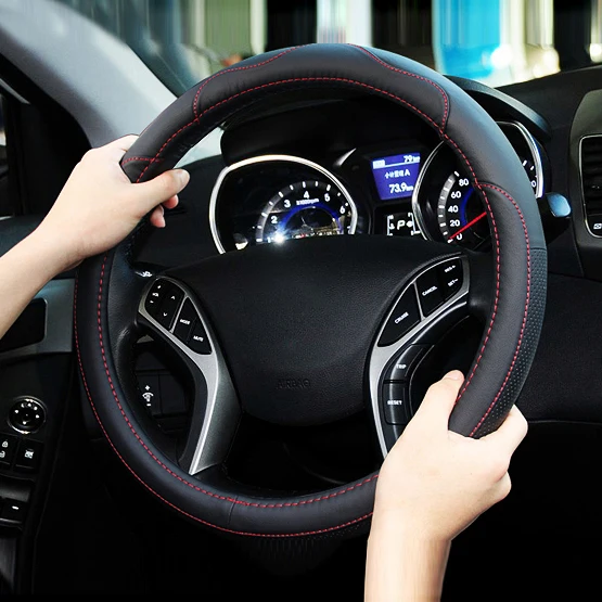 Кожаный Автомобильный чехол на руль для hyundai Tucson IX35 I30 Solaris Elantra акцент, Гетц Santa Fe I20 авто аксессуары