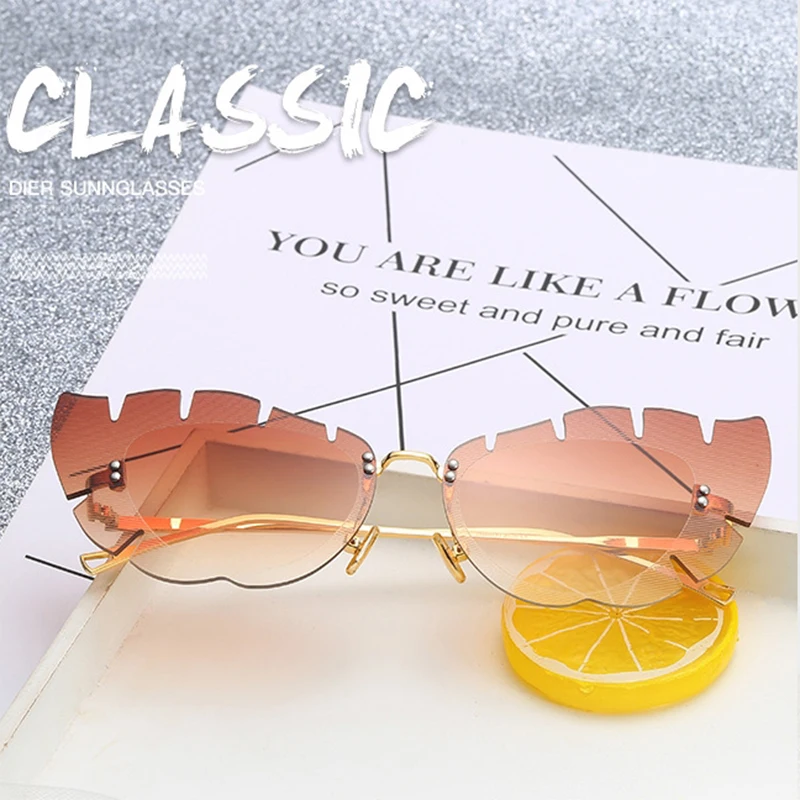 

Fashion Personality Butterfly Cat Eye Sunglasses For Women Luxury Irregular Metal Sun Glasses Retro Ladies UV400 Shades Eyewear