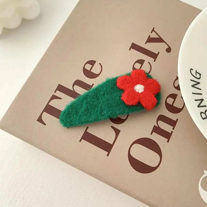 

Baby Girls Plush Color Wool Hair Pins Flower Side Clip Cute Hair Accessories Children Hair Clips Hair Wear Headdress Barrettes