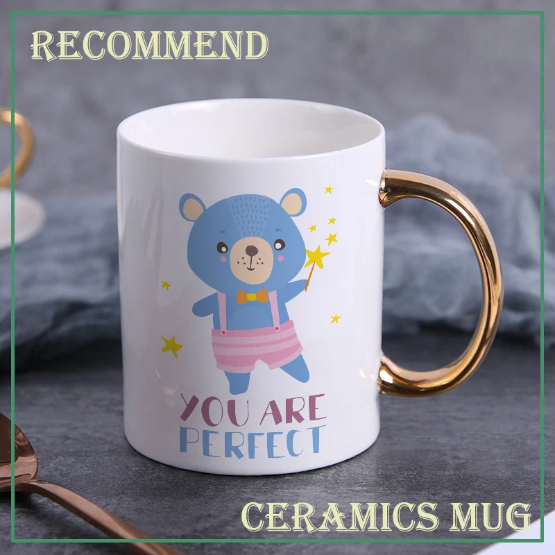 

Личность Цвет мультфильм bearMug 400 мл чашка кофе керамические кружки, кофейная чашка, чашка для офиса посуда пара чашка подарок KTDW-012