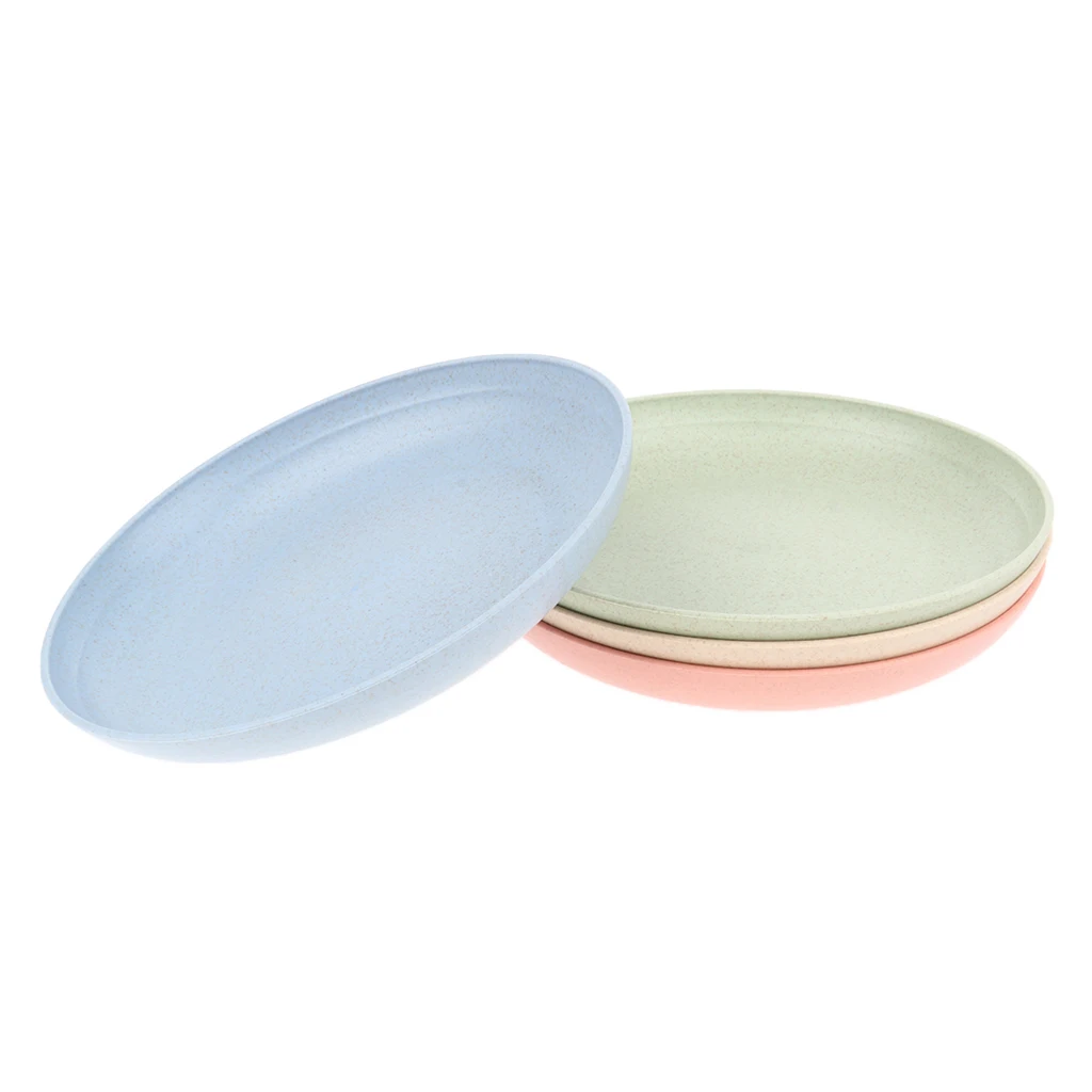 4 шт. Пшеничная солома здоровые тарелки для сервировки блюд круглой формы диаметр