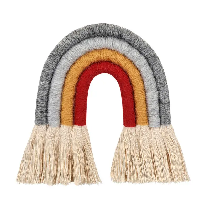 Скандинавская плетеная Радужная настенная Подвеска для детской комнаты спальни