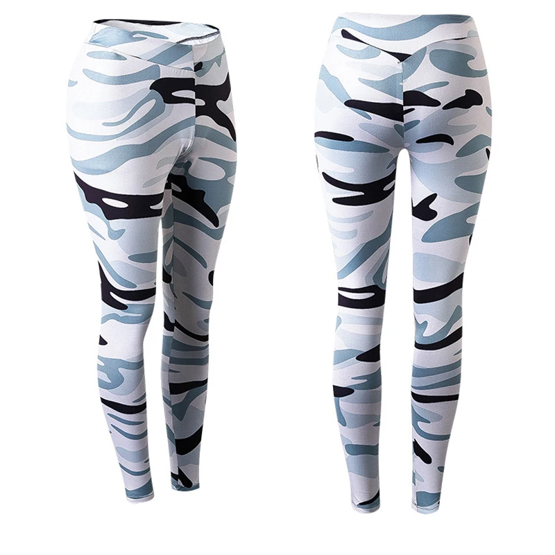 Женские камуфляжные леггинсы удобные спортивные штаны эластичные тренировочные