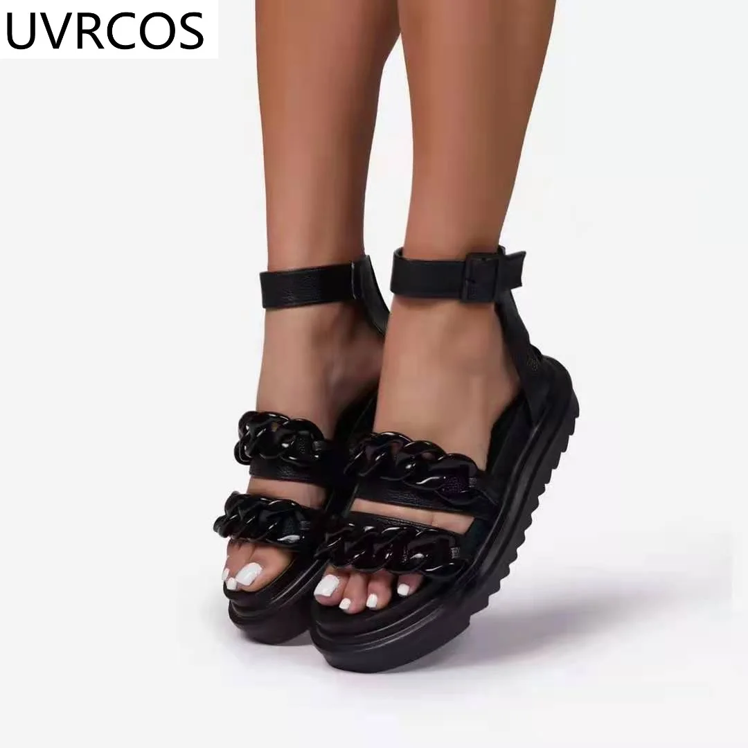 

Retro Women Sandals Snake Flat Platform Ladies Wedge Women's Shoes Woman Casual Buckle Strap Chain Female Summer 2022 New