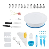 85pcs cake decorating tools with non slip base cake turntable cake icing tips and guides and other cake decorating for beginners