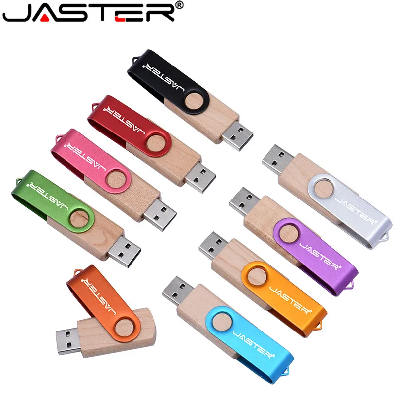 JASTER Пользовательский логотип цветной металл+ клен дерево usb флэш-накопитель 4 ГБ 8 ГБ 16 ГБ 32 ГБ 64 ГБ 128 ГБ wediing персональные подарки